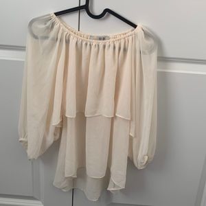 Gorgeous flowy ivory blouse